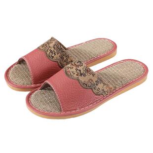 亚麻拖鞋女四季牛筋底防滑透气情侣家用棉麻布艺欧式皮拖男士凉拖