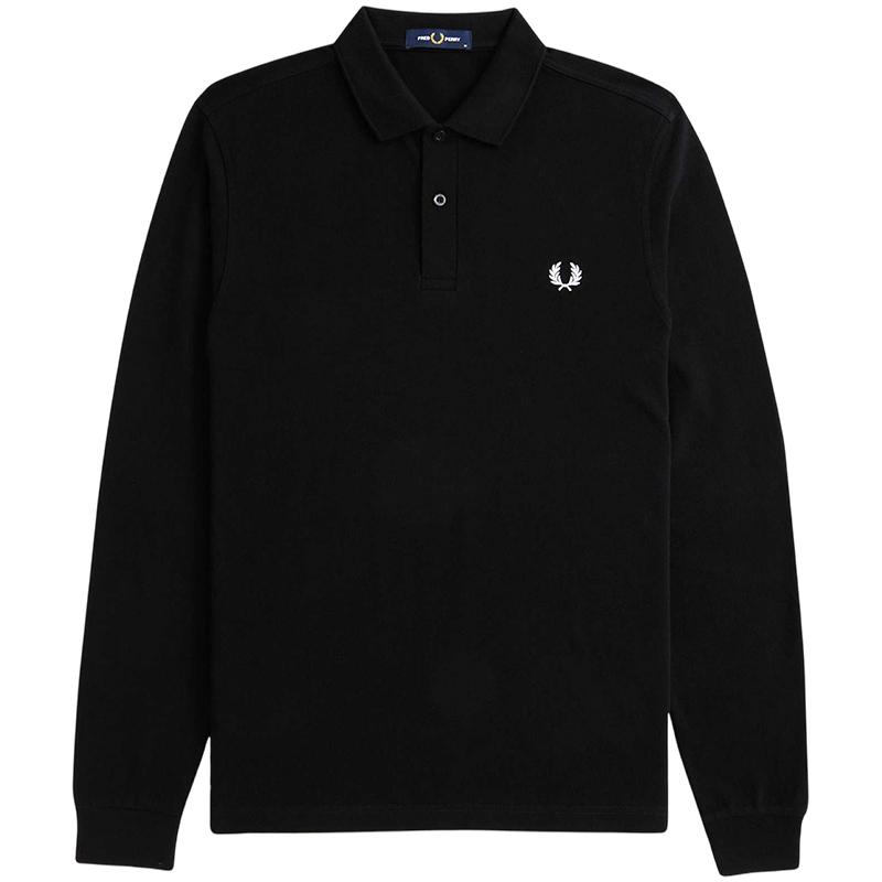 FREDPERRY纯色长袖polo衫