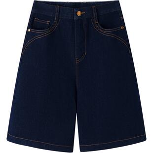 【明星同款】Navigare意大利小帆船牛仔中裤女2026新款高腰五分裤