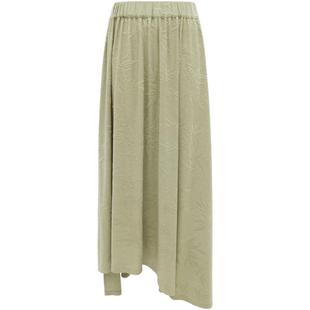 COCOBELLA竹叶提花新中式针织裙半身裙松弛感大摆A字裙HS0038