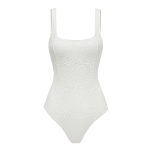 PRIDONNA法式复古连体泳衣女2026款白色游泳度假潜水冲浪修身时尚