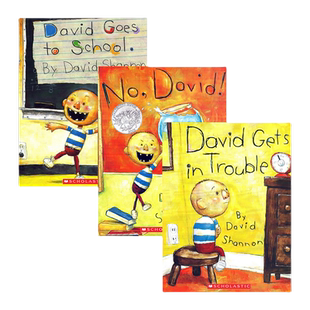 【自营】No David大卫不可以系列英文绘本 3册合售 Shanno 大卫香农吴敏兰书单 David Goes to School/David Gets in Trouble