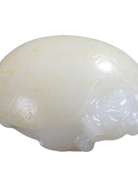 和田玉龙龟把件男女款白玉褐黄皮