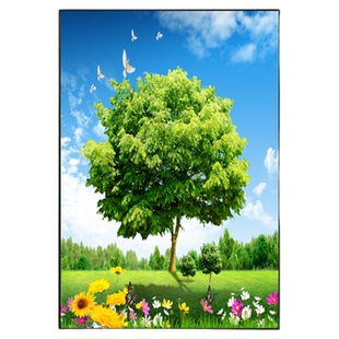 治愈系山水风景装饰画青山绿水走廊玄关挂画餐厅壁画阳光树木森林