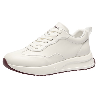 【专柜同款】皇冠真皮厚底增高小白鞋男款休闲鞋板鞋德训鞋跑步鞋