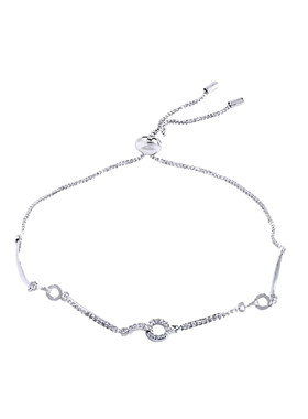 银色几何圆环手链女小众百搭