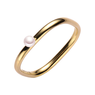 欧诗漫珠宝 语山 G18K金镶海水珍珠戒指送爱人对戒指环礼物时尚款