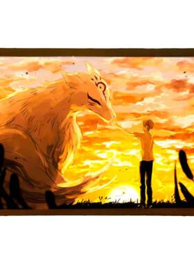 夏目友人帐猫咪老师周边灯光画镜子生日礼物送朋友小夜灯摆件画