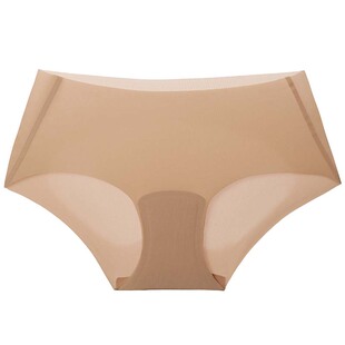 3条78元好奇蜜斯无痕内裤女薄速干纯棉抗菌裆中腰三角裤新款粉色