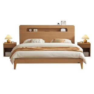 全友家居现代简约板式床1米8双人床主卧室新款多功能储物夜光床