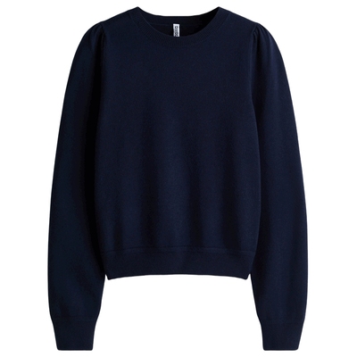 HM女装毛针织衫冬季里外皆暖穿搭气质泡泡袖套衫1315912