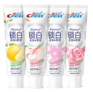 佳洁士锁白牙膏美白香氛口气清新白桃亮白含氟官方旗舰店正品