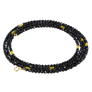 若华珠宝墨尘 满天星黑色尖晶石项链毛衣链18K金多层宝石手串定制