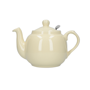 London Pottery英式田园茶壶米色1200ml带不锈钢滤网下午茶茶壶