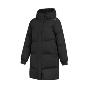 乔丹防泼水中长款羽绒服女士冬季新款商场同款抗静电防风保暖外套