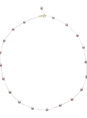 紫色满天星雨珍珠项链