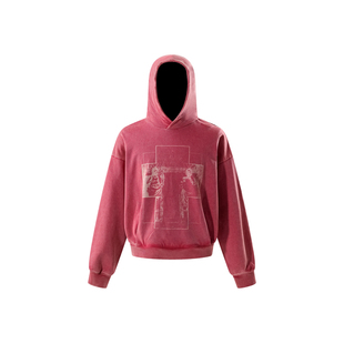 (TBHNP) theboyhasnopatience 教徒双圣做旧图案卫衣连帽套头宽松