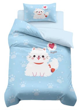 可爱小猫咪印花图案纯棉四件套