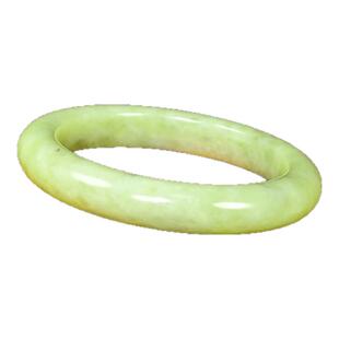 紫润轩新疆和田玉黄玉青花手镯黄口若羌料黄玉58MM纯天然收藏级