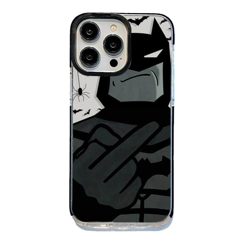 哩卜哩卜竖中指蝙蝠侠适用苹果16手机壳iPhone17pro新款13/14pro透明12套11se全包plus创pm新款