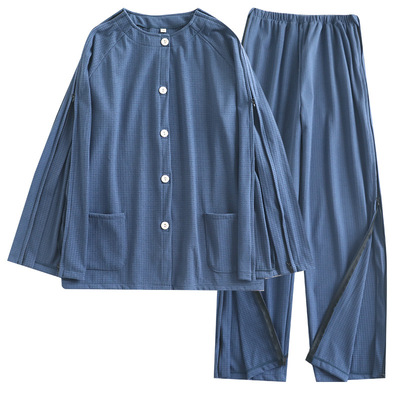 男德绒一片式易穿脱老人护理服