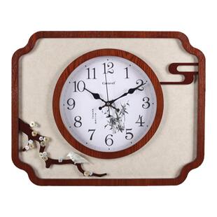 新中式钟表装饰画轻奢实木挂钟家用配电箱开关柜遮挡电表箱带时钟