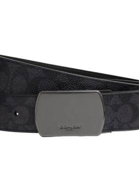 【礼物】COACH/蔻驰奥莱男士饰片扣可裁剪双面腰带，38MM