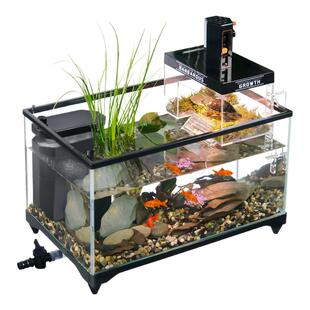 乌龟缸带造景饲养缸养龟专用龟鱼混养缸小别墅阳光房客厅家用新款