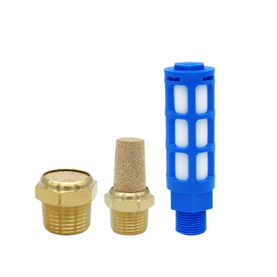 气动SLL可调电磁阀消音器SML平头宝塔全铜消声器BSL-01/02/03/04