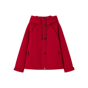 XWI欣未三防轻户外棉服女2026秋冬新款工装休闲连帽短款棉衣外套