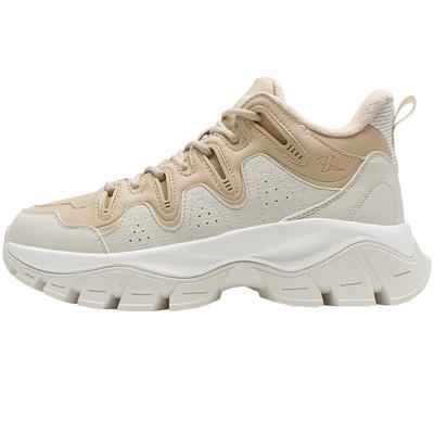 特步川行lite棉鞋女鞋冬季加绒保暖休闲鞋高帮厚底增高运动鞋子女