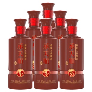 承天顺38度500ml*6瓶装浓香型纯粮食白酒 五年窖藏礼盒装宴请婚宴