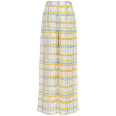 [屁酒花同款] 宝姿PORTSPURE女装舒适波嬉度假格纹阔腿裤