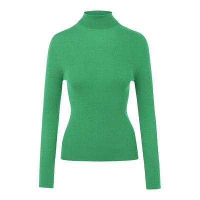 朗姿法式高领纯羊毛毛针织衫高领