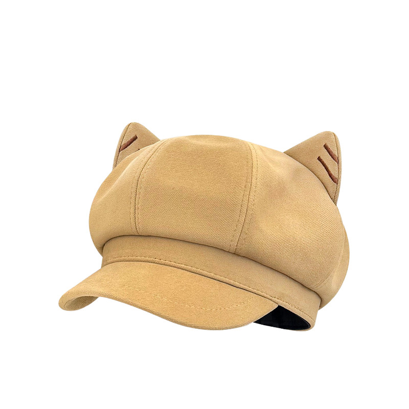 2025新款秋冬新款猫耳朵八角帽