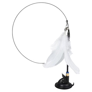 猫咪玩具强力吸盘逗猫棒钢丝羽毛铃铛猫玩具自嗨解闷耐咬宠物用品