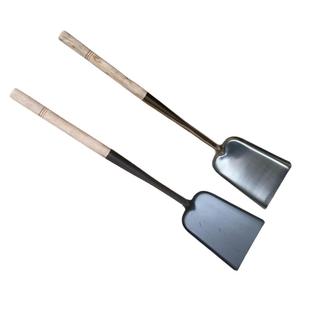 不锈钢铲子加厚黑色碳钢铁铲家用煤铲农用大锅灶铲灰土渣清洁用铲