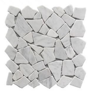 天然石材碎石马赛克瓷砖自由石大理石阳台室内外卡拉拉白乱石防滑