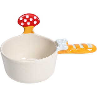 釉下彩饭碗手绘早餐燕麦碗酸奶甜品碗创意可爱冰淇淋碗手柄水果碗