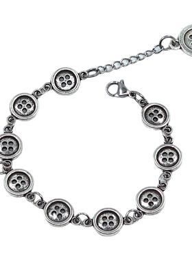 原创手作复古金属纽扣手链