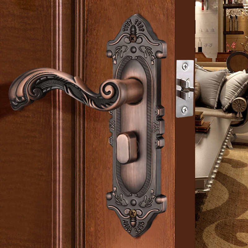 静音房门锁欧式室内卧室门锁单舌家用老式实木门房间卫生间通用型