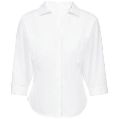 VeroModa收腰V领纯色衬衫