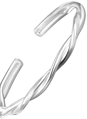 9999纯银手镯小众扭纹麻花银镯子