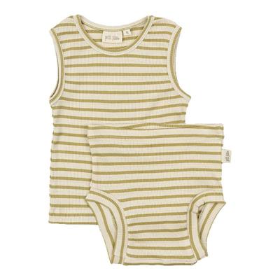 新款婴儿条纹包屁衣分体套装