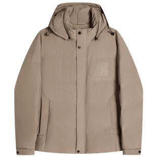 劲霸男装冬季新款男士短版夹克羽绒服连帽休闲易打理外套BRHE4123