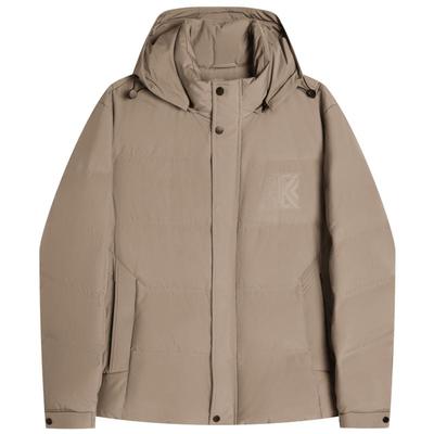 劲霸男装冬季新款男士短版夹克羽绒服连帽休闲易打理外套BRHE4123