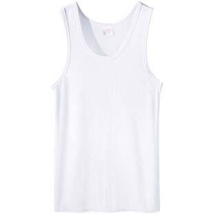 浪莎男士背心男款纯棉螺纹背心100%全棉夏季运动健身跨栏汗衫薄款