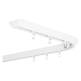 坚美超薄L型窗帘轨道免打孔v型窗帘轨道内开窗铝合金极窄滑轨飘窗