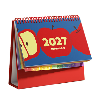 台历2027年新款2026日历高颜值复古可爱卡通摆件桌面创意异形台历本商务办公月历记事本打卡计划本可定制logo