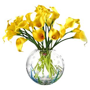 高斯水晶玻璃花瓶北欧式插花家用客厅透明水培养球形圆球花器摆件